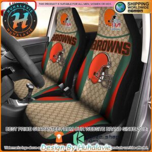 NFL Cleveland Browns Gucci Luxury Car Seat Covers