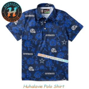 NFL Dallas Cowboys Helmet Flower Pattern Pua Gift For Fan Sport Polo Shirt
