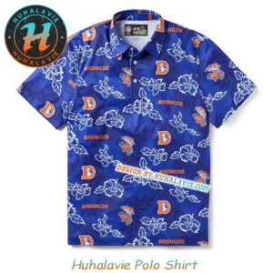 NFL Denver Broncos Helmet With Logo Pattern Pua Gift For Fan Sport Polo Shirt