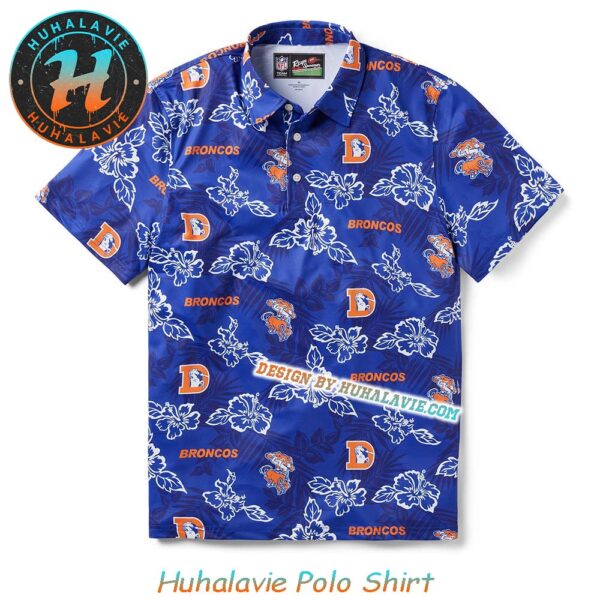 NFL Denver Broncos Helmet With Logo Pattern Pua Gift For Fan Sport Polo Shirt