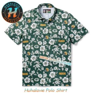 NFL Green Bay Packers Floral Pattern With Leaf Motif Pua Collection 2025 Polo Shirt