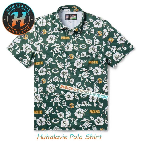 NFL Green Bay Packers Floral Pattern With Leaf Motif Pua Collection 2025 Polo Shirt