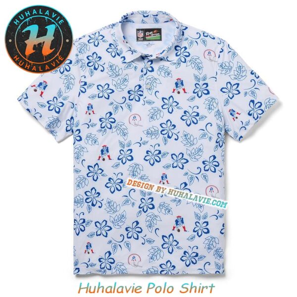 NFL Houston Oilers Floral Pattern With Leaf Motif Throwback Vacation Collection Polo Shirt