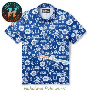 NFL Indianapolis Colts Helmet With Logo Pattern Pua Collection 2025 Polo Shirt