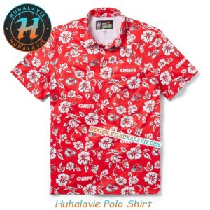 NFL Kansas City Chiefs Branded Helmet With Pattern Overlay Pua Vacation Collection Polo Shirt