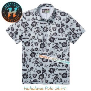 NFL Las Vegas Raiders Floral Pattern With Leaf Motif Pua Gift For Fan Sport Polo Shirt