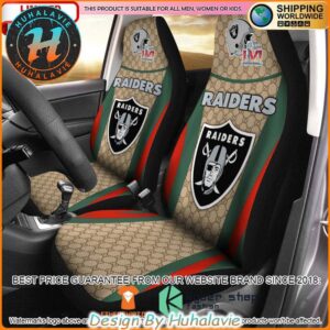 NFL Las Vegas Raiders Gucci Luxury Car Seat Covers