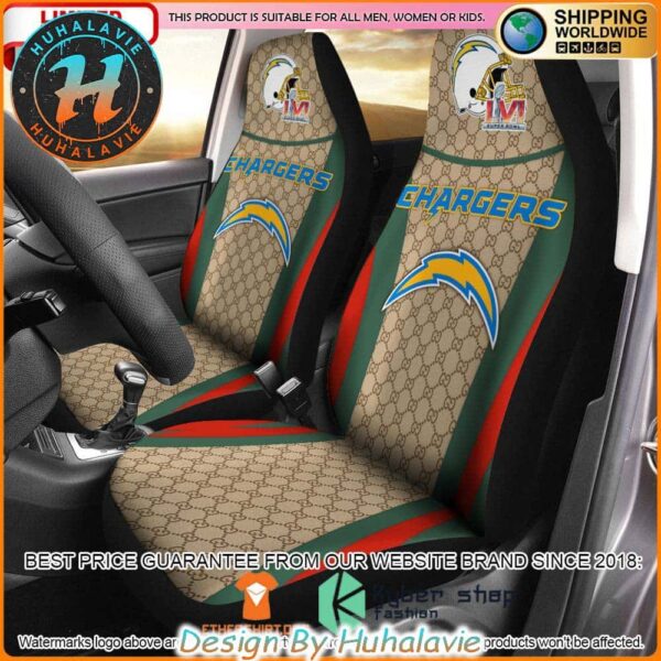 NFL Los Angeles Chargers Gucci Luxury Car Seat Covers