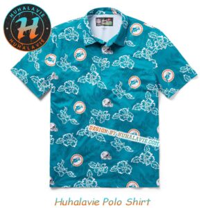 NFL Miami Dolphins Branded Helmet With Pattern Overlay Pua Collection 2025 Polo Shirt