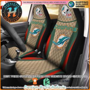 NFL Miami Dolphins Gucci Luxury Car Seat Covers