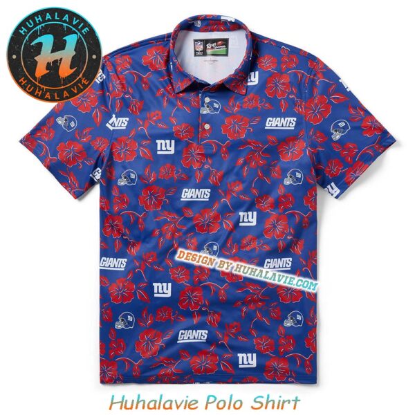 NFL New York Giants Branded Helmet With Pattern Overlay Throwback Gift For Fan Sport Polo Shirt