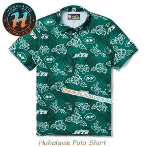 NFL New York Jets Floral Pattern With Leaf Motif Pua Gift For Fan Sport Polo Shirt