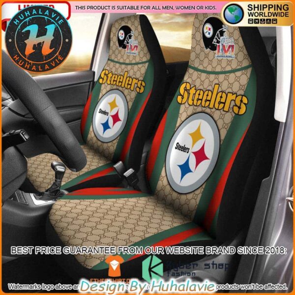 NFL Pittsburgh Steelers Gucci Luxury Car Seat Covers