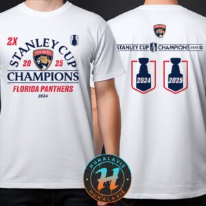 NHL Florida Panthers 2X Two-Time Stanley Cup Champions Top Line White Long Sleeve T-Shirt