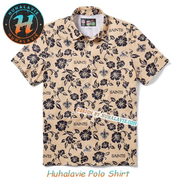 New Orleans Saints NFL Helmet With Logo Pattern Pua Collection 2025 Polo Shirt