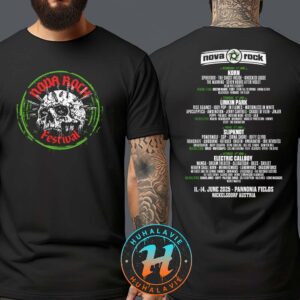 Nova Rock Festival Acid Skull Merch Tee Full Line-Up In Nickelsdorf Austria At Pannonia Fields II On June 11-14 2025 Two Sided Print T-Shirt