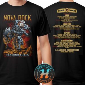 Nova Rock Festival Flag Pannonia Fields Merch Full Line-Up On June 11-14 2025 In Nickelsdorf Austria At Pannonia Fields II Two Sided T-Shirt