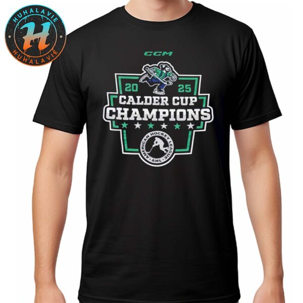 Official Abbotsford Canucks CCM 2025 Calder Cup Champions Locker Room Black Unisex T-Shirt