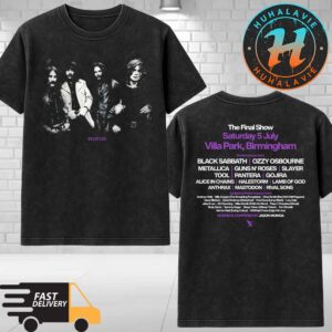 Official Black Sabbath Band Photo Event Tee Back To The Beginning 2025 The Final Show At Villa Park Birmingham On July 5 2025 Washed T-Shirt