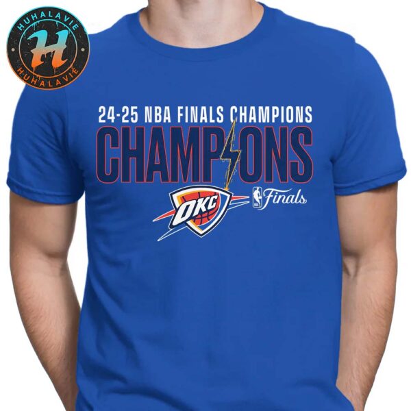 Official Oklahoma City Thunder 2025 NBA Finals Champions Fast Break Hometown Blue Unisex T-Shirt
