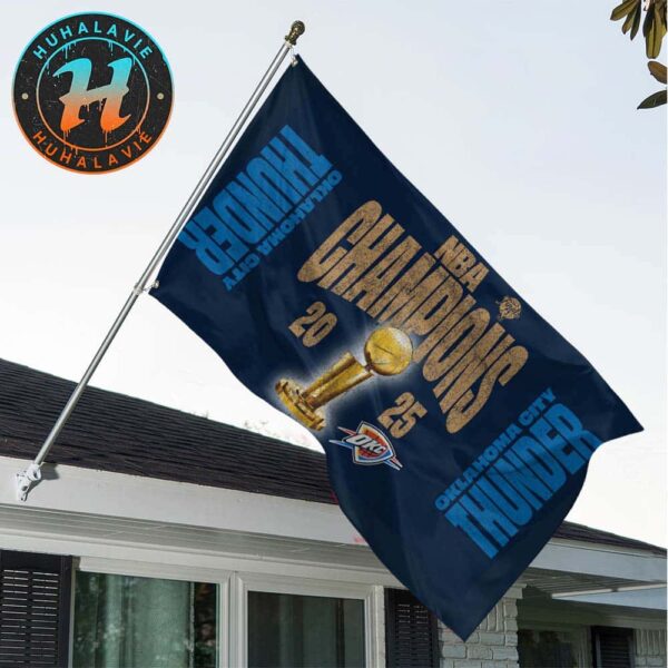 Oklahoma City Thunder 2025 NBA Finals Champions Double-Sided Garden And House Flag