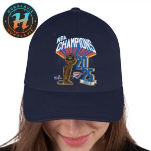 Oklahoma City Thunder Battle Tested Stadium Essentials 2025 NBA Finals Champions Navy Cap Hat