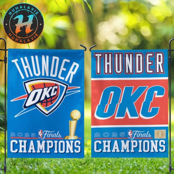 Oklahoma City Thunder Defeated The Indiana Pacers Claim 2025 NBA Finals Champions Flag