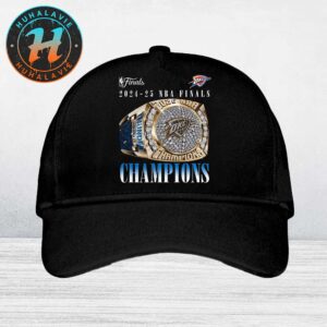 Oklahoma City Thunder Inbound Pass Ring  2025 NBA Finals Champions Black Classic Cap Snapback Hat