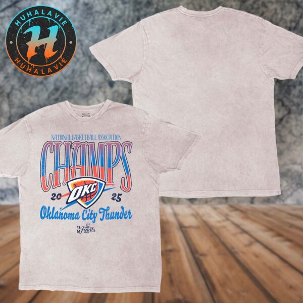 Oklahoma City Thunder Sky High Stadium Essentials 2025 NBA Finals Champions Washed T-Shirt