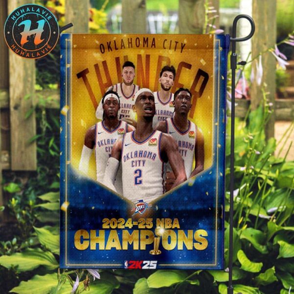 Oklahoma City Thunder Takes Home Its First-Ever NBA Championship 2024-25 NBA Champions Flag