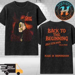 Ozzy Osbourne Back To The Beginning Ozzy Bull Tee On July 5 2025 At Villa Park Made In Birmingham Two Sided Washed T-Shirt