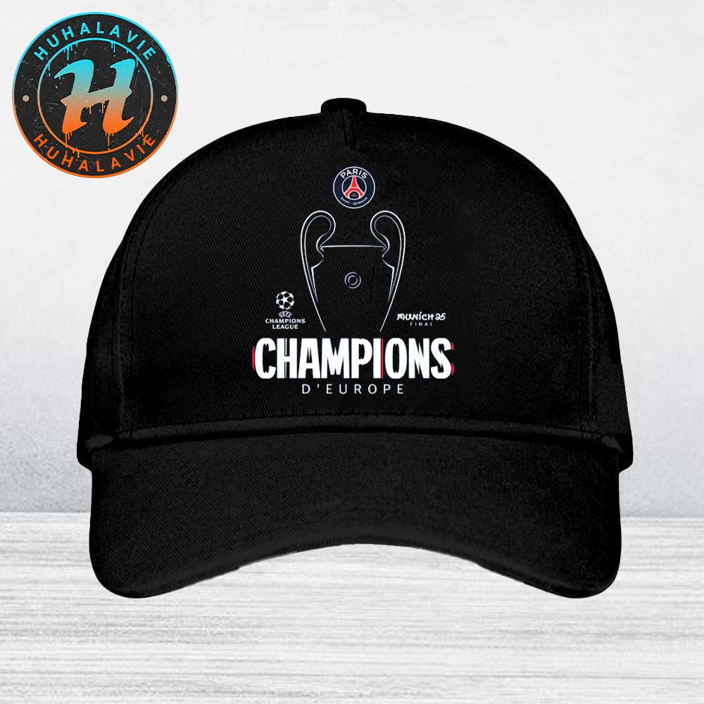 PSG UCL Champions 2025 Trophy Outline Graphic UEFA Champions League Final Cap Hat PSG UCL Champions 2025 Trophy Outline Graphic UEFA Champions League Final Cap Hat