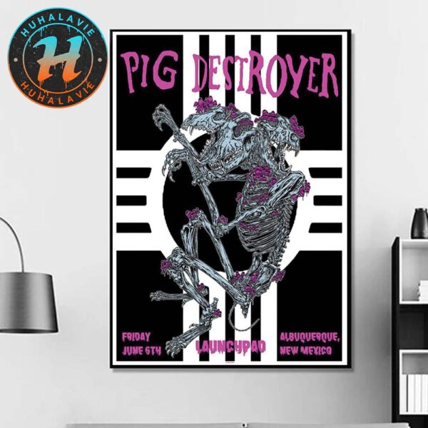 Pig Destroyer Albuquerque New Mexico Concert Poster At Launchpad On June 6th 2025 Home Decor Poster Canvas
