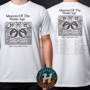 Queens of the Stone Age The Catacombs Tour 2025 Dates List Kicks Off In Chicago IL On October 2 2025 Two Sided Print T-Shirt