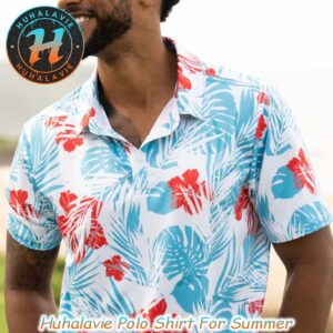 Red White And Beaches Golf Shirt For Men YATTA Polo Shirt