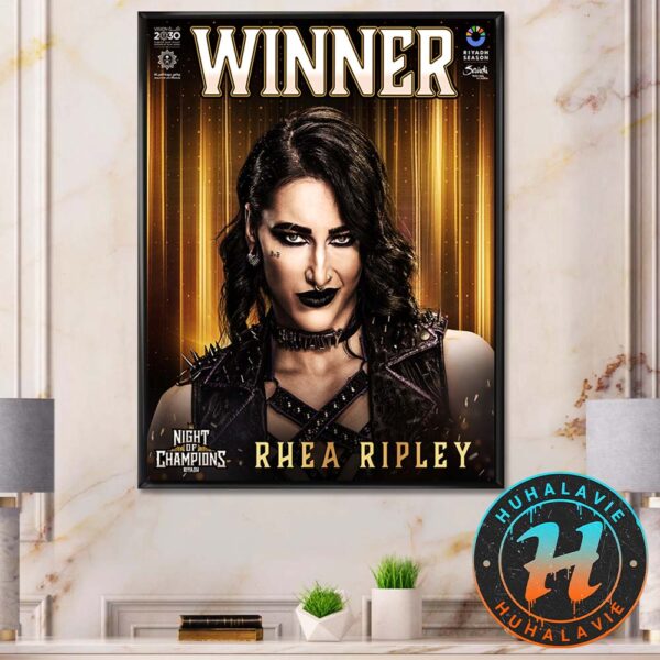 Rhea Ripley Winner WWE Night Of Champions 2025 Home Decor Poster Canvas
