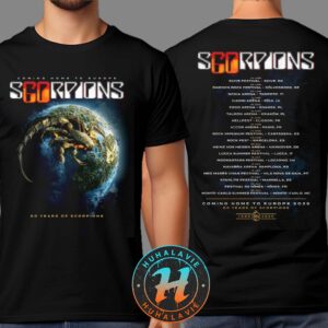 Scorpions 60 Years Of Scorpions European Tour 2025 Planet Rock Two Sided Print Unisex T-Shirt