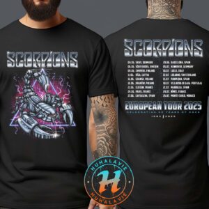 Scorpions Celebrating 60 Years Of Rock European Tour 2025 Robotic Black Two Sided Print Unisex T-Shirt