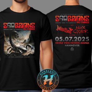 Scorpions Coming Home To Hannover 2025 Merch Tee At Heinz Von Heiden Arena 60 Years Anniversary Concert On July 5 2025 Two Sided Print T-Shirt