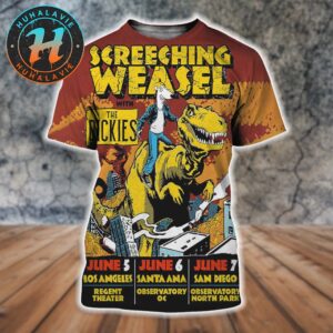 Screeching Weasel Concert Poster For June 5th In Los Angeles CA And June 6 In Santa Ana California June 7th In San Diego California All Over Print Shirt