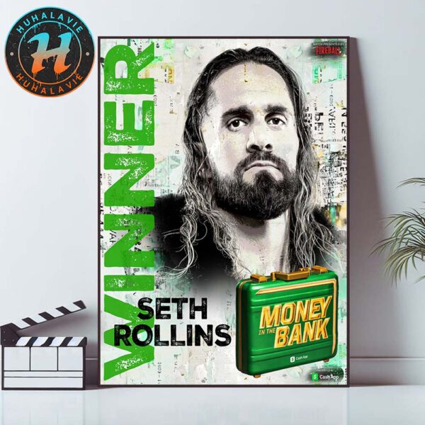 Seth Rollins Winner 2025 WWE Money In The Bank Home Decor Poster Canvas