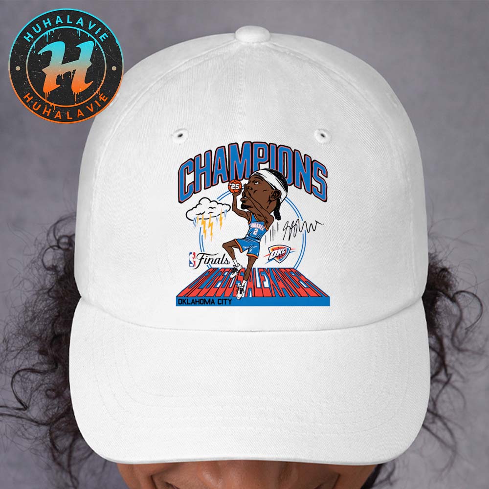 Shai Gilgeous-Alexander Oklahoma City Thunder Homage 2025 NBA Finals Champions White Cap Hat Shai Gilgeous-Alexander Oklahoma City Thunder Homage 2025 NBA Finals Champions White Cap Hat