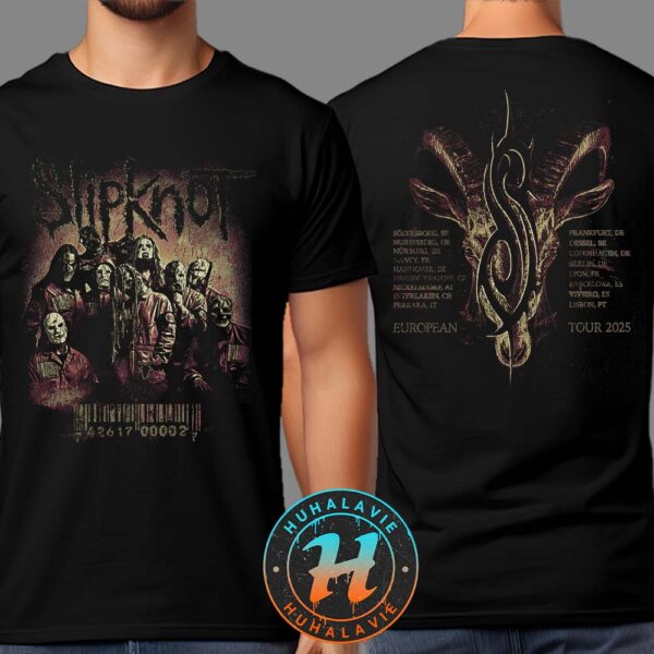 Slipknot Tee European Tour 2025 Kicking Off On June 4th Solvesborg Sweden Two Sided Print T-Shirt