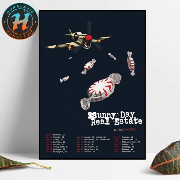 Sunny Day Real Estate United States Canada And United Kingdom Tour 2025 Dates List Kicks Off In Montreal QC On May 28 2025 Poster Canvas