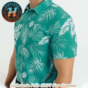 Teal Paradise Floral Green Background Summer Collection YATTA Golf Polo Shirt