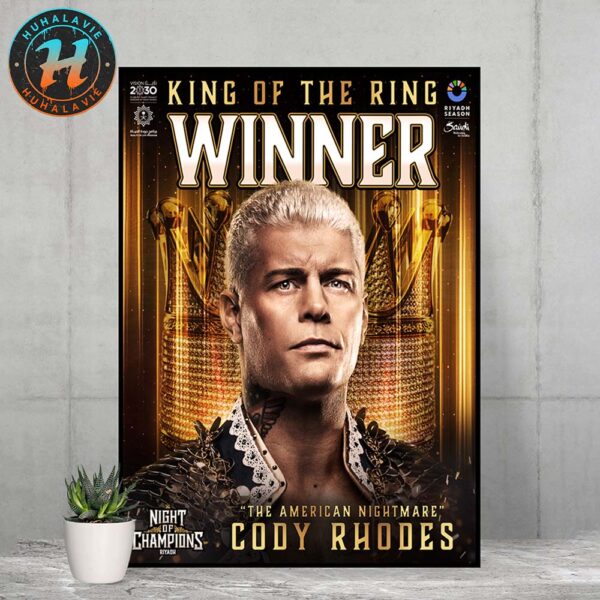 The American Nightmare Cody Rhodes Winner King Of The Ring WWE Night Of Champions 2025 Home Decor Poster Canvas