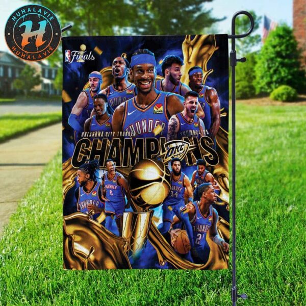 The Oklahoma City Thunder Are The 2024-25 NBA Champions After Defeated Indiana Pacers House Flag