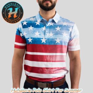 The Patriot Star Red White And Blue Background Summer Collection YATTA Golf Polo Shirt
