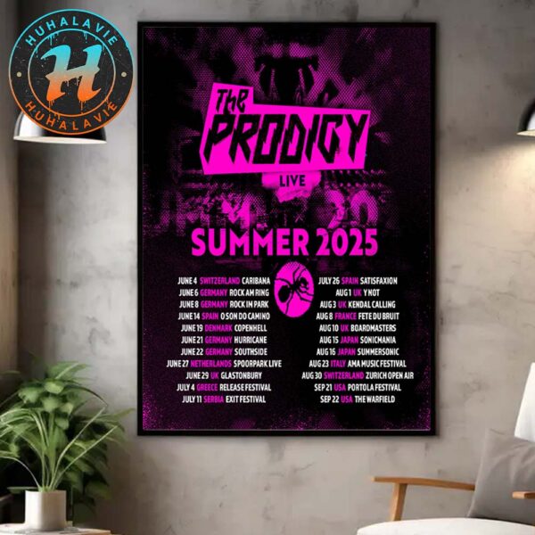 The Prodigy Band Summer Festivals Tour 2025 Dates List Kicks Off In Switzerland Caribana On June 4th Home Decor Poster Canvas