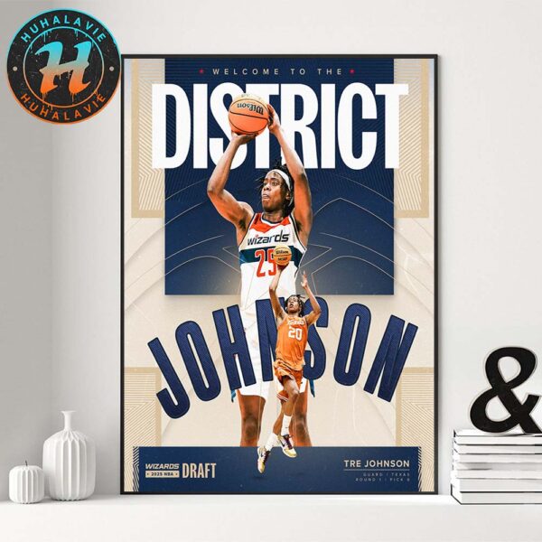 Tre Johnson Select By Washington Wizards With The Round 1 Pick 6 In 2025 NBA Draft Home Decor Poster Canvas